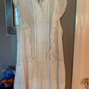 LA VIE Rebecca Taylor Cream colored mini summer dress, size Large, nwot